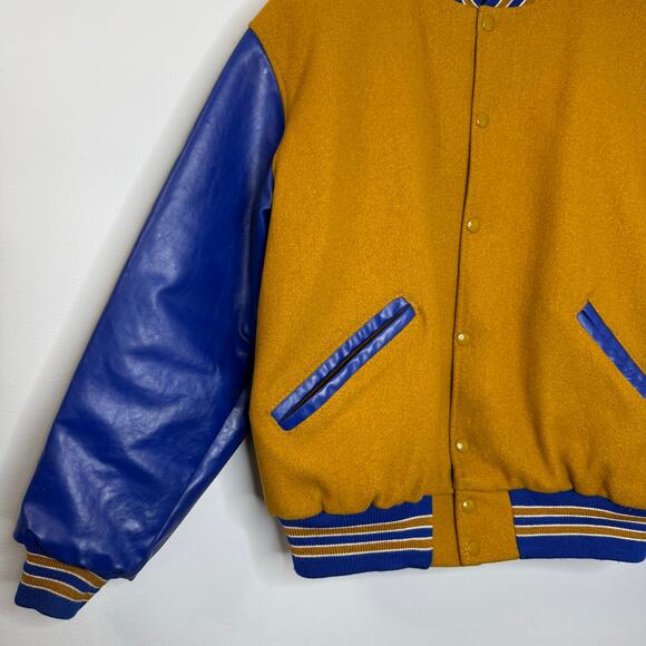 Vtg Varsity Letterman Jacket Game Sportswear Leather & Wool Men's L - Picture 2 of 14